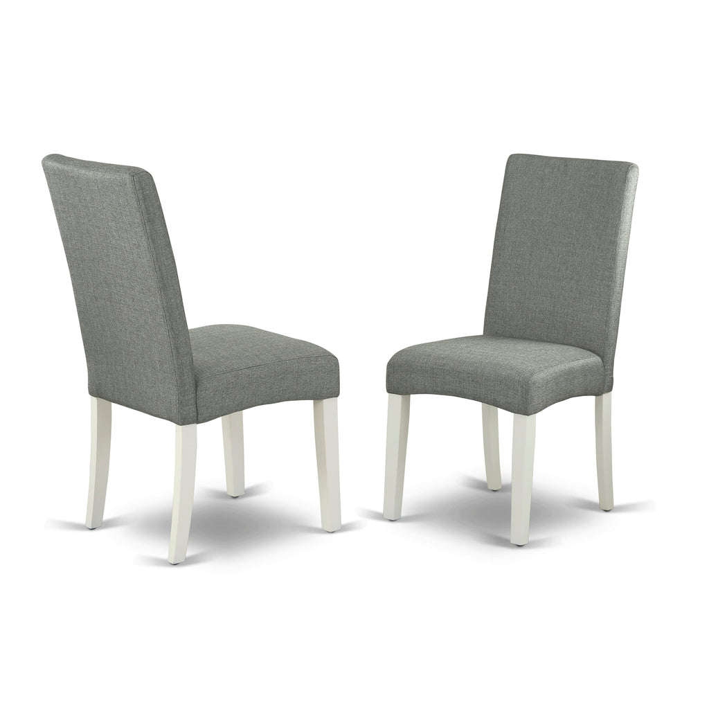 East West Furniture X027DR207-5 5 Piece Dining Table Set for 4 Includes a Rectangle Kitchen Table with X-Legs and 4 Gray Linen Fabric Parsons Dining Chairs