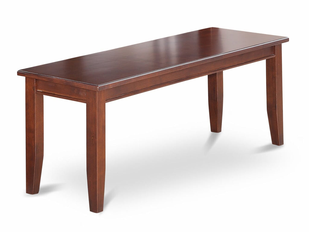 East West Furniture DUB-MAH-W Dudley Dining Table Bench with Wooden Seat
