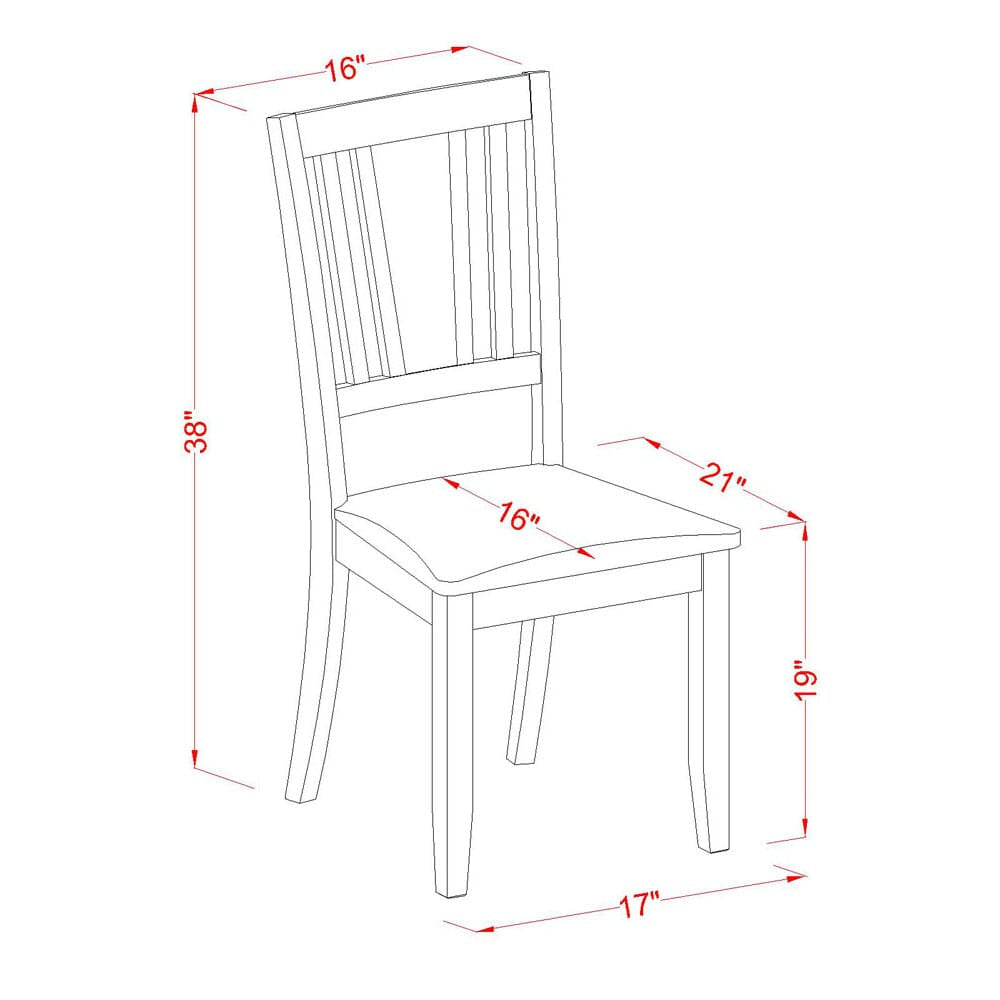 East West Furniture DUC-BLK-LC Dudley Dining Chairs - Faux Leather Upholstered Wood Chairs