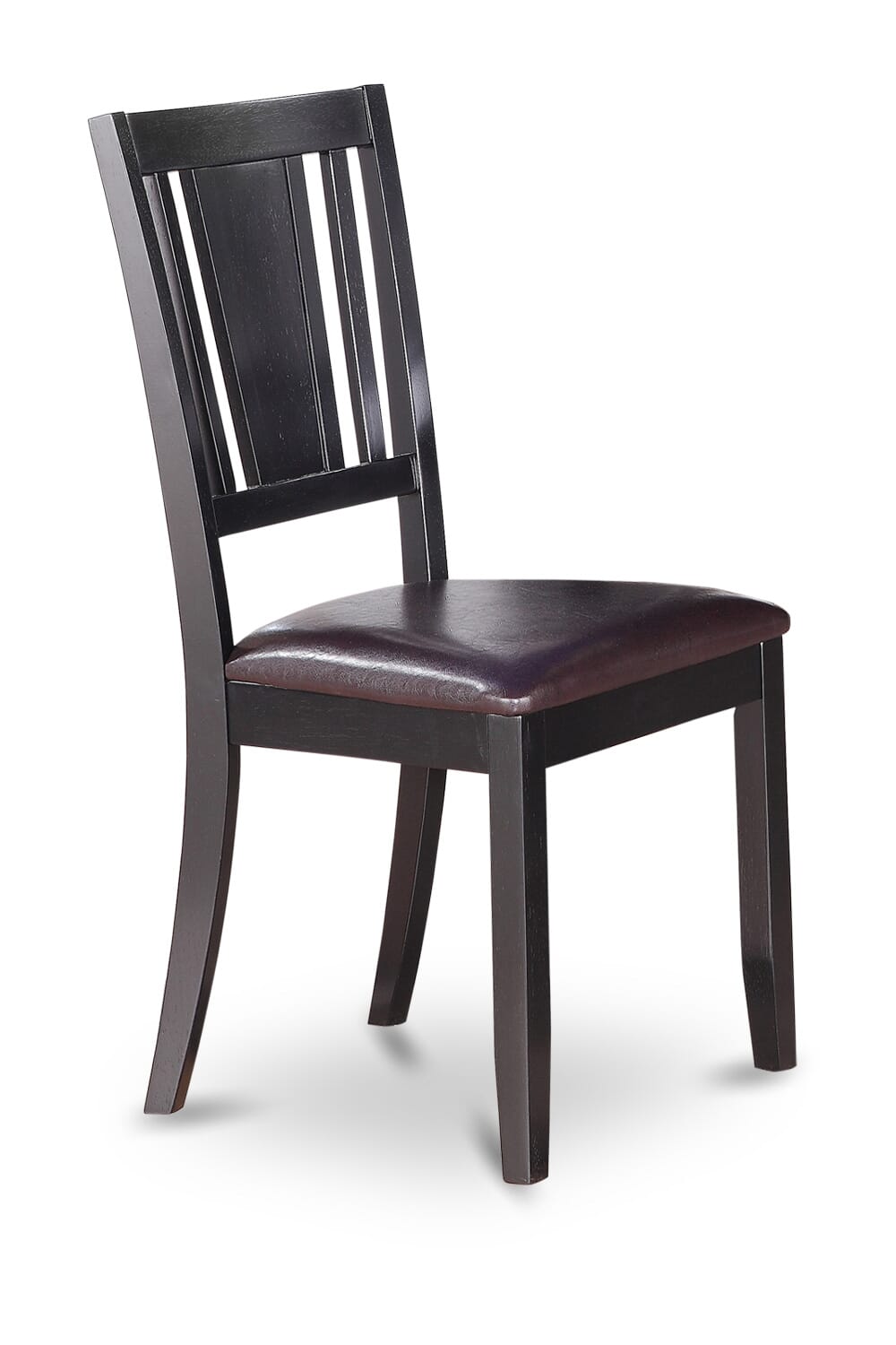 East West Furniture DUC-BLK-LC Dudley Dining Chairs - Faux Leather Upholstered Wood Chairs