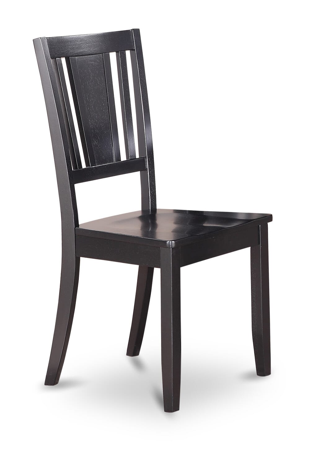 East West Furniture DUC-BLK-W Dudley Dining Room Chairs - Slat Back Solid Wood Seat Chairs