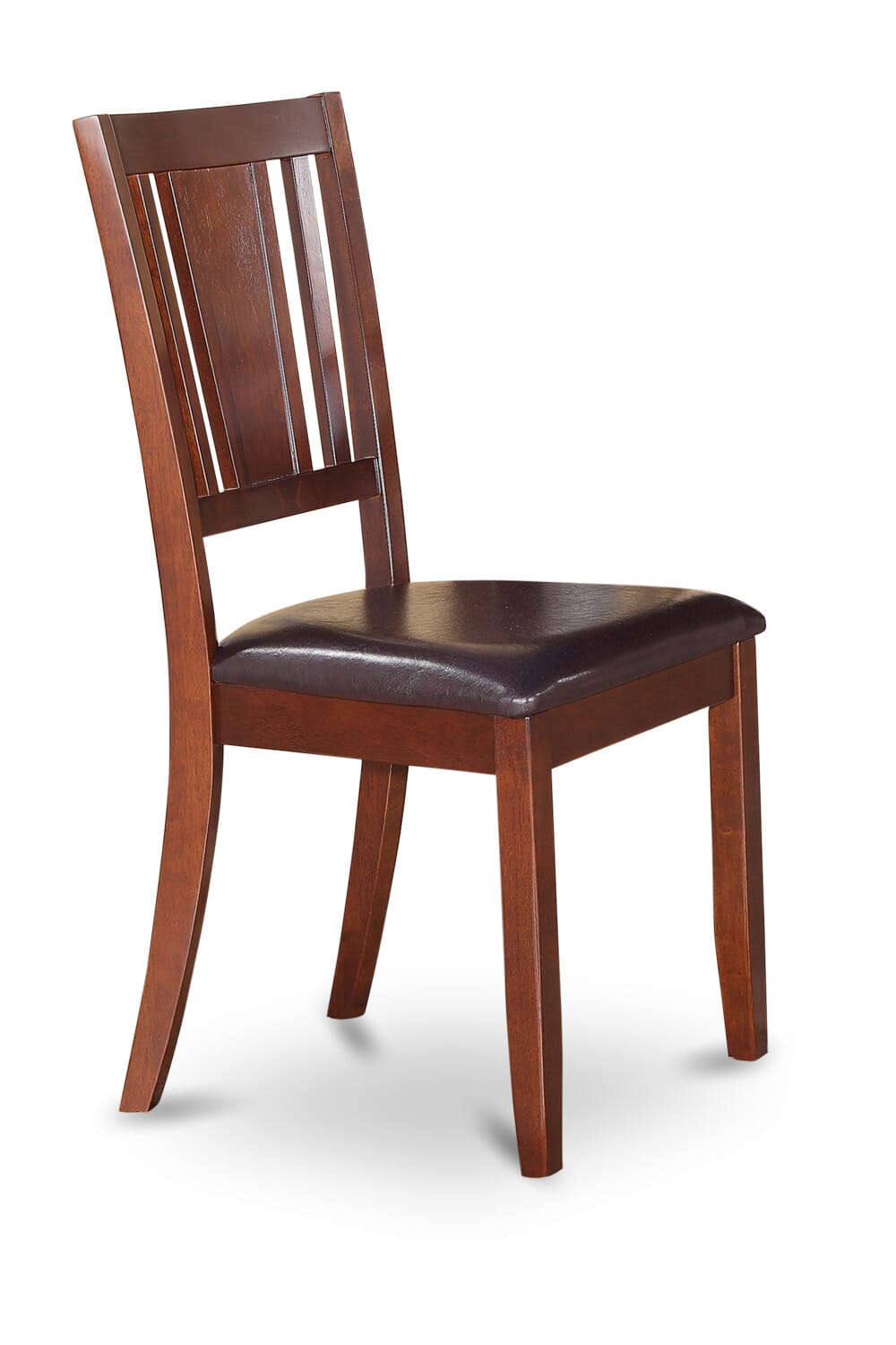 East West Furniture DUC-MAH-LC Dudley Kitchen Dining Chairs - Faux Leather Upholstered Wood Chairs