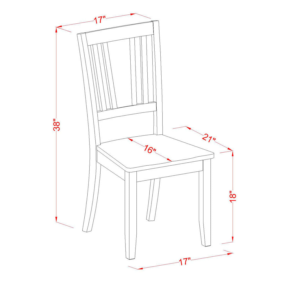 East West Furniture CADU6C-MAH-W 6 Piece Dining Room Furniture Set Contains a Rectangle Kitchen Table and 4 Dining Chairs with a Bench, 36x60 Inch, Mahogany