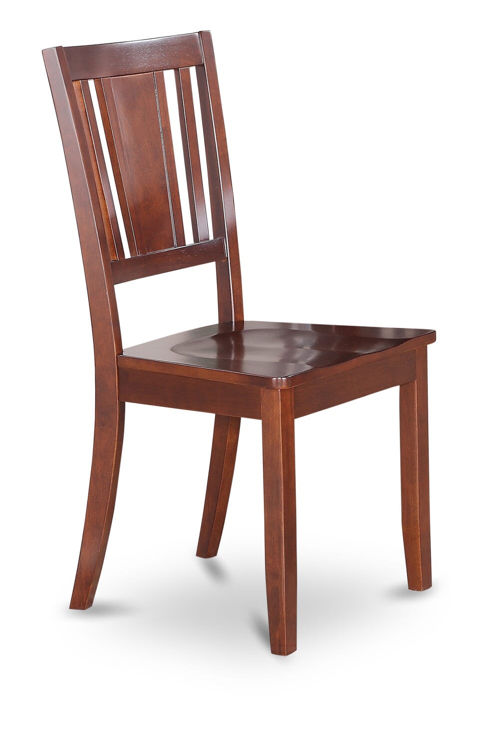 East West Furniture DUC-MAH-W Dudley Dining Room Chairs - Slat Back Wood Seat Chairs