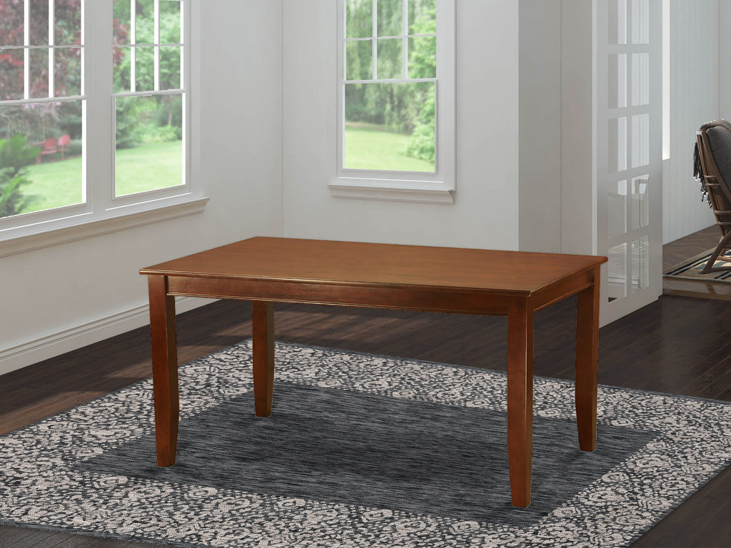 East West Furniture DUT-MAH-T Dudley Dining Room Table - a Rectangle Solid Wood Table Top with Sturdy Legs