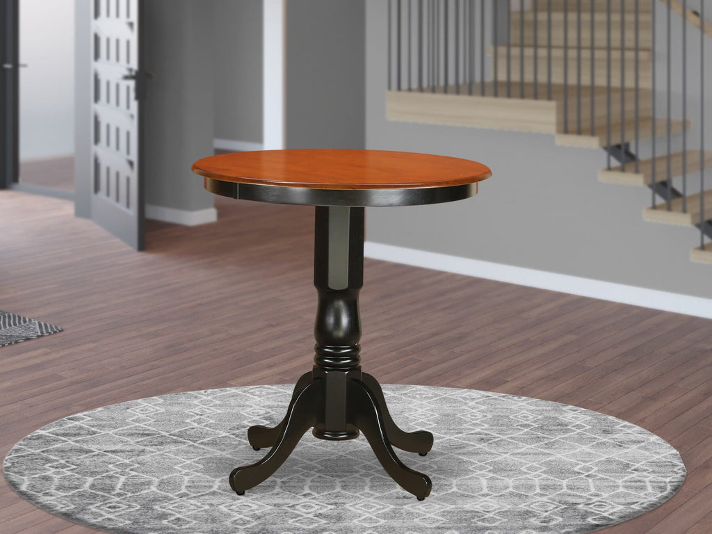 East West Furniture EDT-BLK-TP Eden Counter Height Table - a Round Dining Table Top with Pedestal Base
