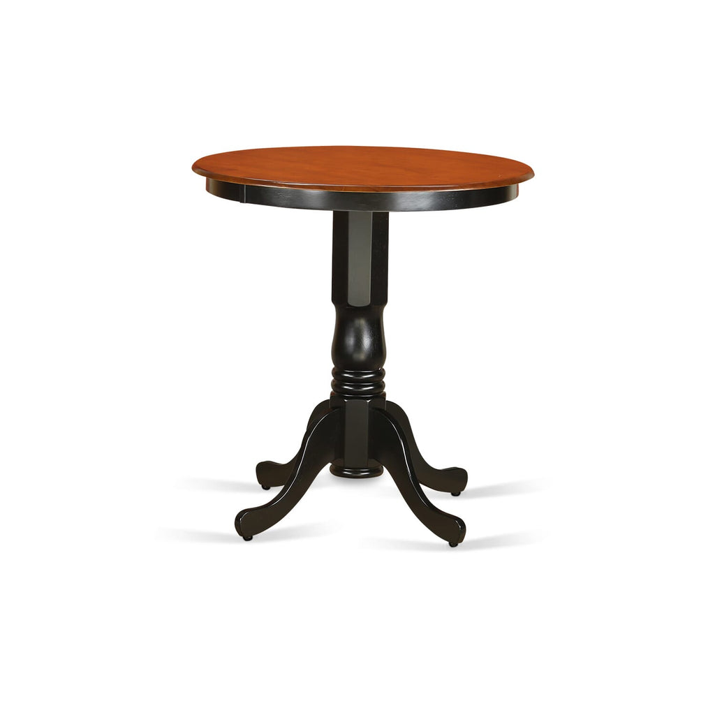 East West Furniture EDT-BLK-TP Eden Counter Height Table - a Round Dining Table Top with Pedestal Base