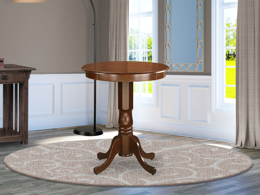 East West Furniture EDT-MAH-TP Eden Bar Height Counter Table - a Round Dinner Table Top with Pedestal Base