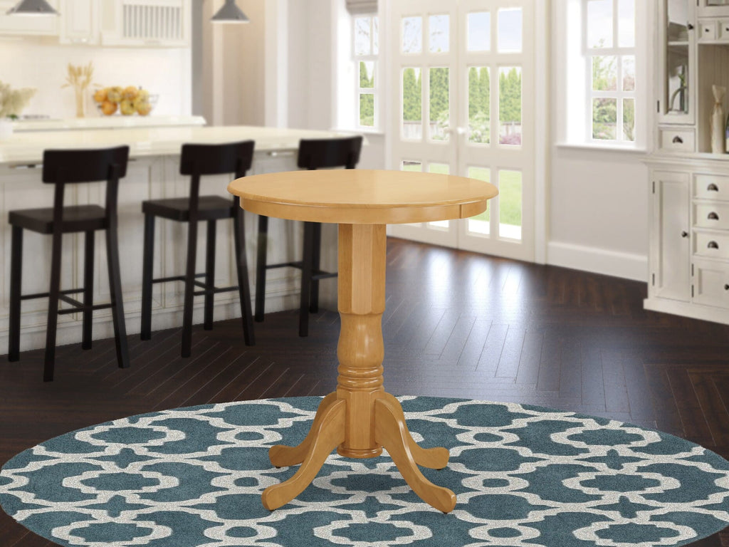 East West Furniture EDT-OAK-TP Eden Counter Height Dining Table - a Round Dinner Table Top with Pedestal Base