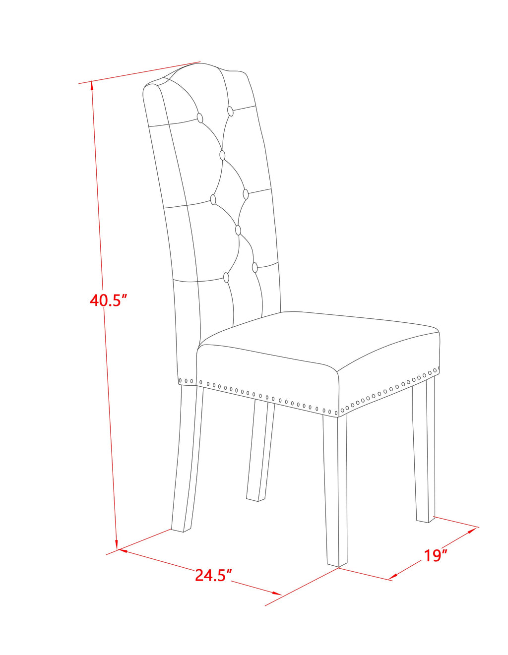 East West Furniture ELP8T05 Elsa Parson Dining Chairs - Button Tufted Nailhead Trim Grey Linen Fabric Upholstered Chairs