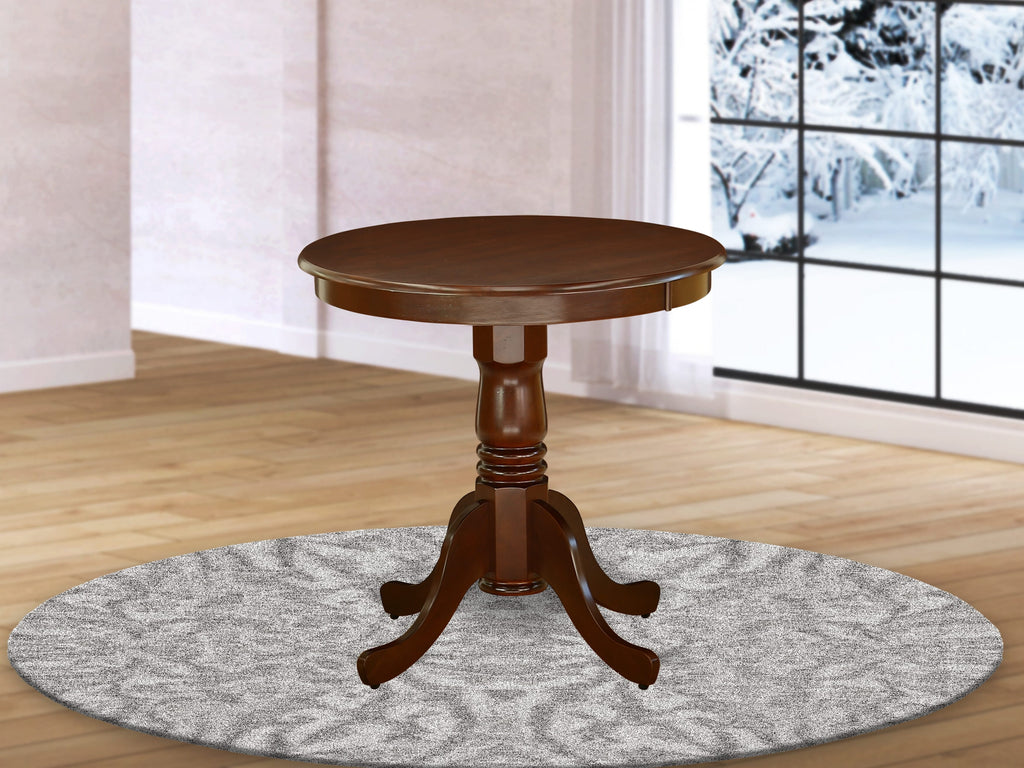 East West Furniture EMT-MAH-TP Eden Dining Room Table - a Round kitchen Table Top with Pedestal Base, 30x30 Inch, Mahogany