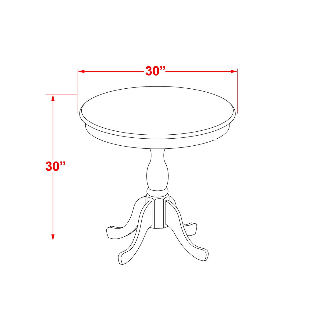 East West Furniture EST-MAH-TP Eden Modern Dining Table - a Round Kitchen Table Top with Pedestal Base