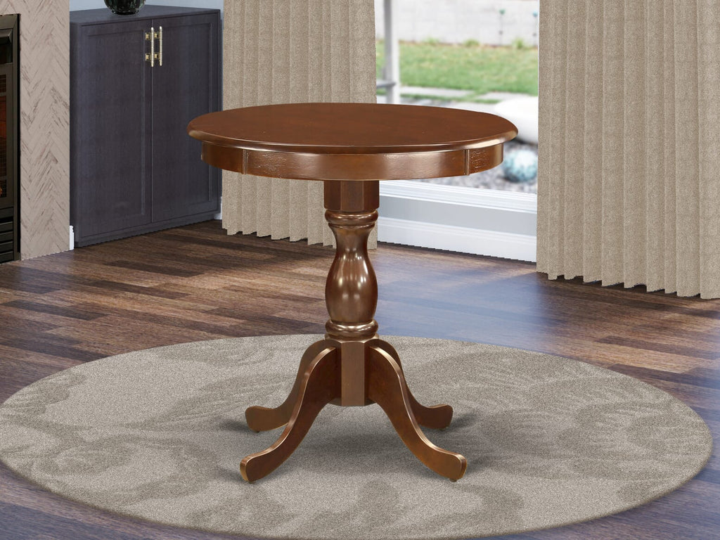 East West Furniture EST-MAH-TP Eden Modern Dining Table - a Round Kitchen Table Top with Pedestal Base