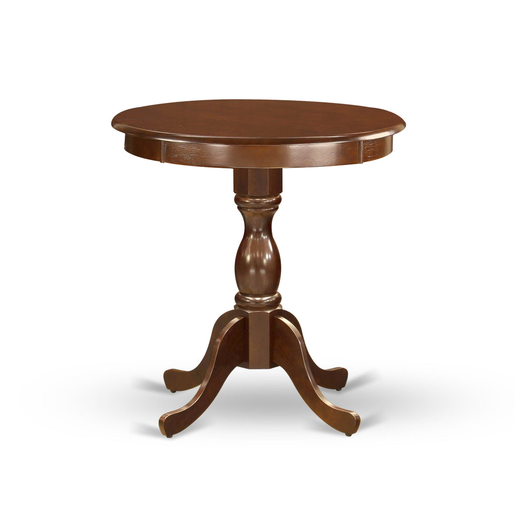 East West Furniture EST-MAH-TP Eden Modern Dining Table - a Round Kitchen Table Top with Pedestal Base