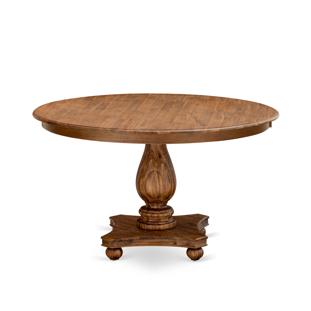 Luxe by East West Furniture F52-0N-TP - Kitchen Table with Acacia Wood Round Tabletop  Antique Walnut Finish