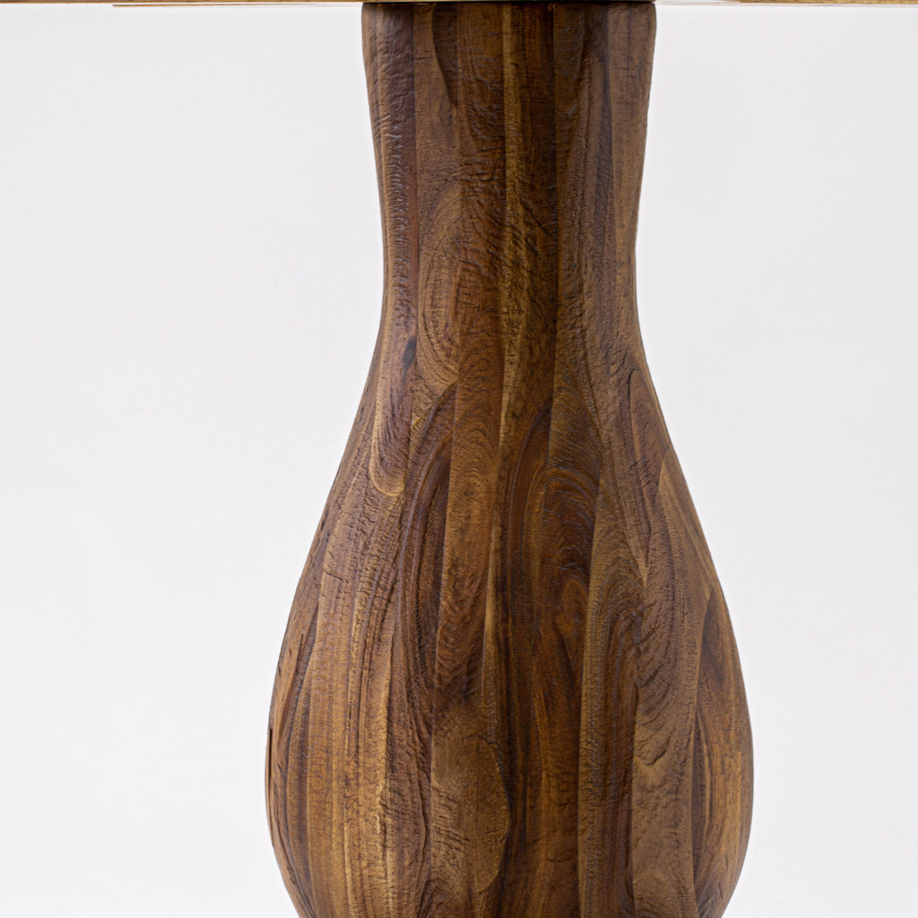 Luxe by East West Furniture F52-0N-TP - Kitchen Table with Acacia Wood Round Tabletop  Antique Walnut Finish