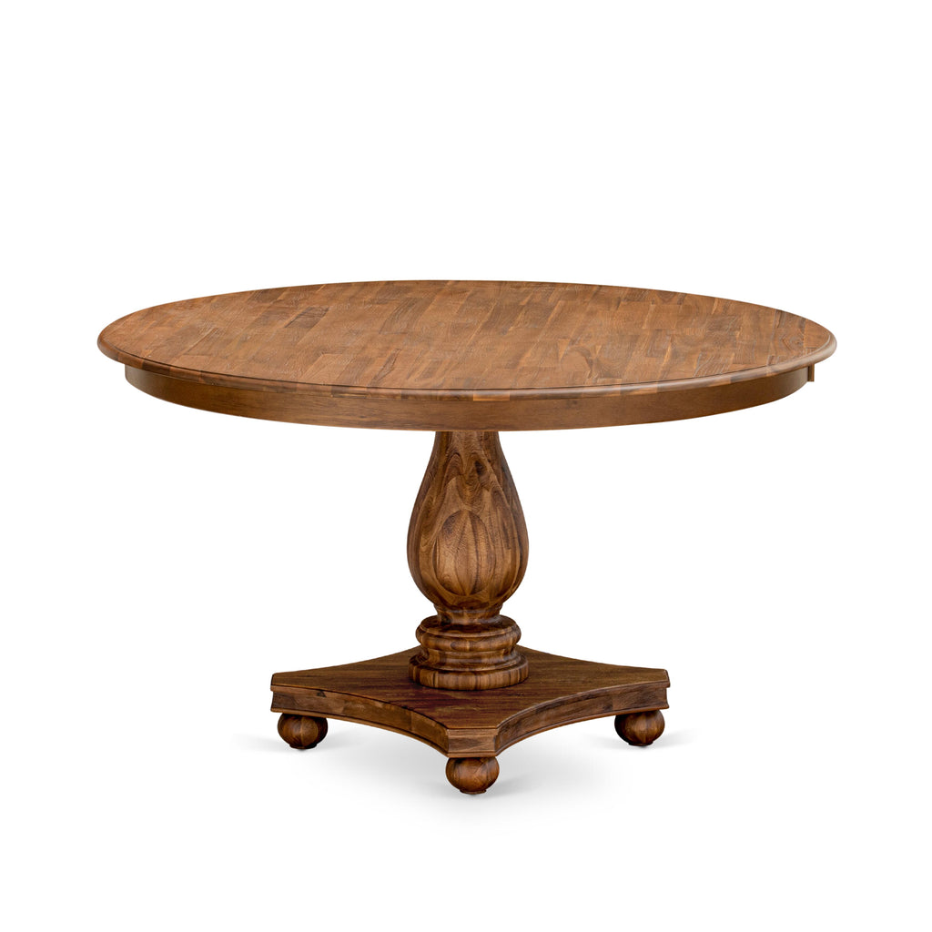 Luxe by East West Furniture F52-0N-TP - Kitchen Table with Acacia Wood Round Tabletop  Antique Walnut Finish