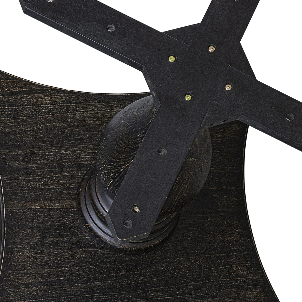 Luxe by East West Furniture F52-11-TP - Dining Room Table with Acacia Wood Round Tabletop  Sand Blasted Black Finish