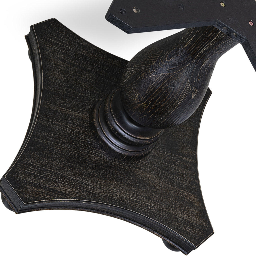 Luxe by East West Furniture F52-11-TP - Dining Room Table with Acacia Wood Round Tabletop  Sand Blasted Black Finish