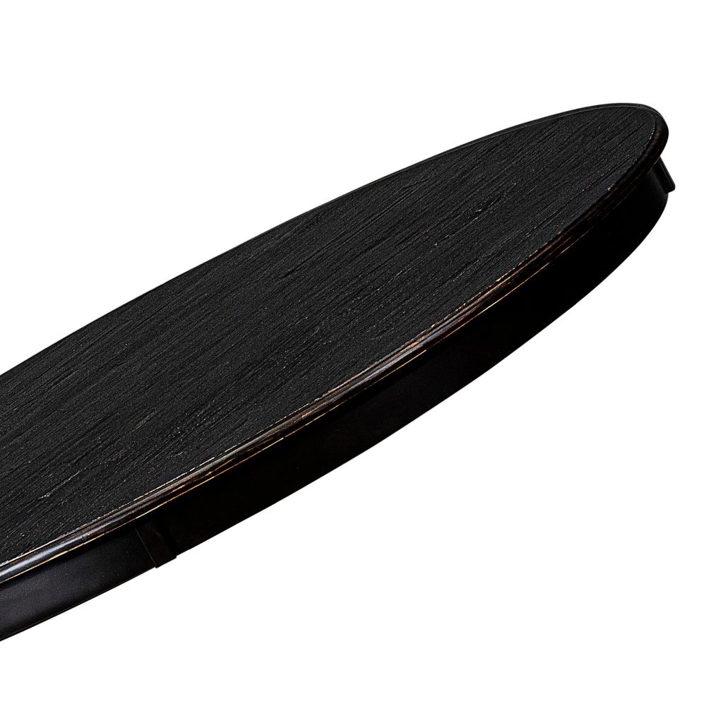 Luxe by East West Furniture F52-11-TP - Dining Room Table with Acacia Wood Round Tabletop  Sand Blasted Black Finish
