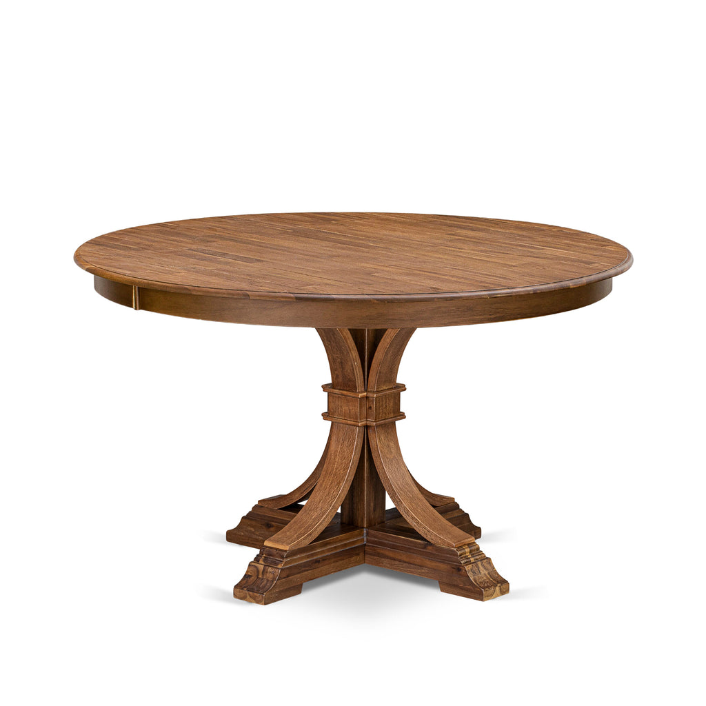 Luxe by East West Furniture F57-0N-TP - Wooden Dining Table with Acacia Wood Round Tabletop  Antique Walnut Finish