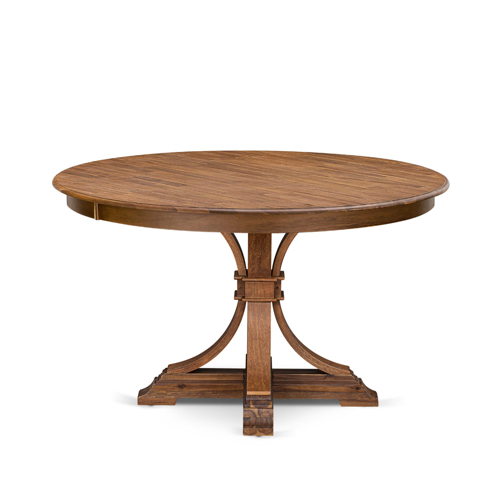 Luxe by East West Furniture F57-0N-TP - Wooden Dining Table with Acacia Wood Round Tabletop  Antique Walnut Finish