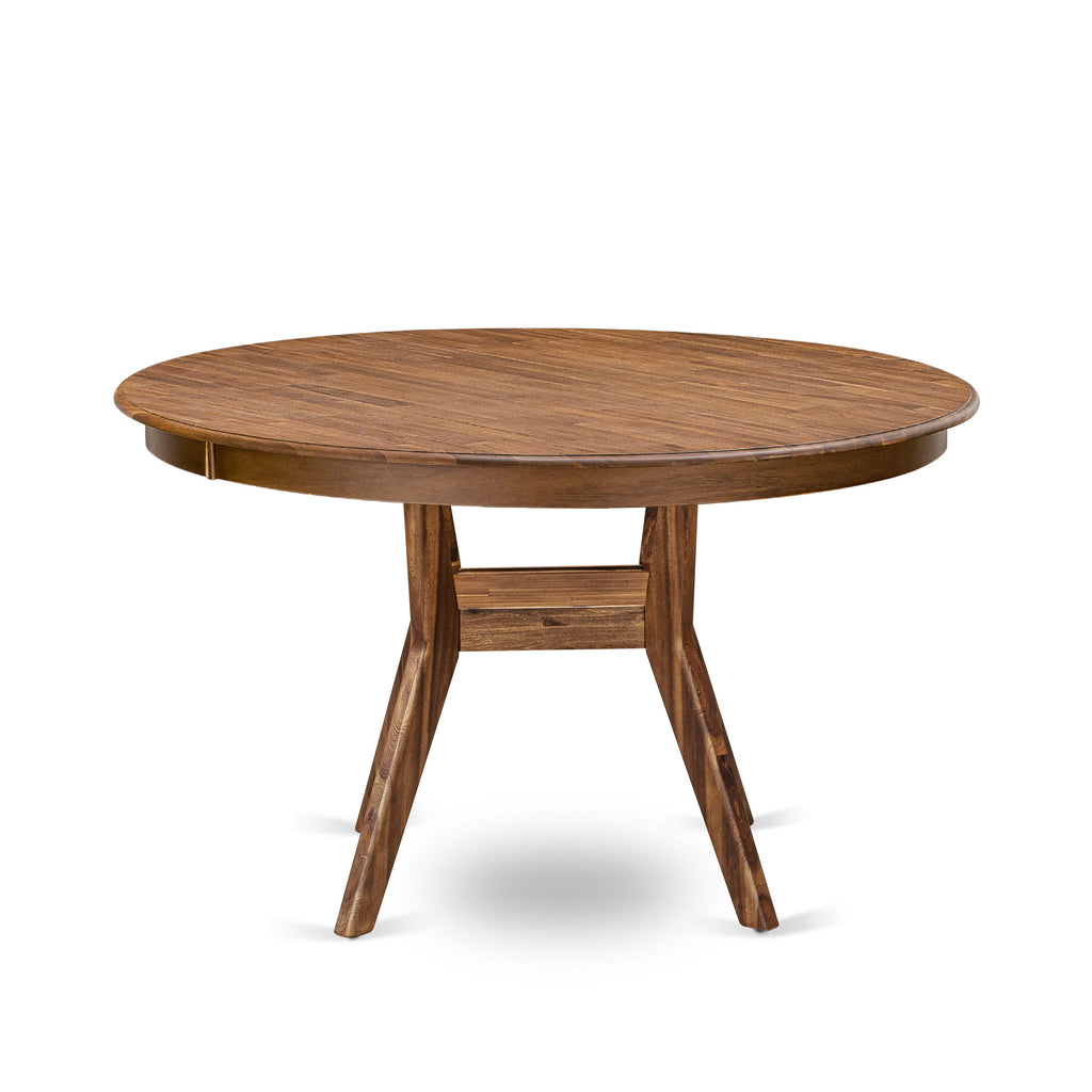 Luxe by East West Furniture F58-0N-TP - Modern Dining Table with Acacia Wood Round Tabletop  Antique Walnut Finish
