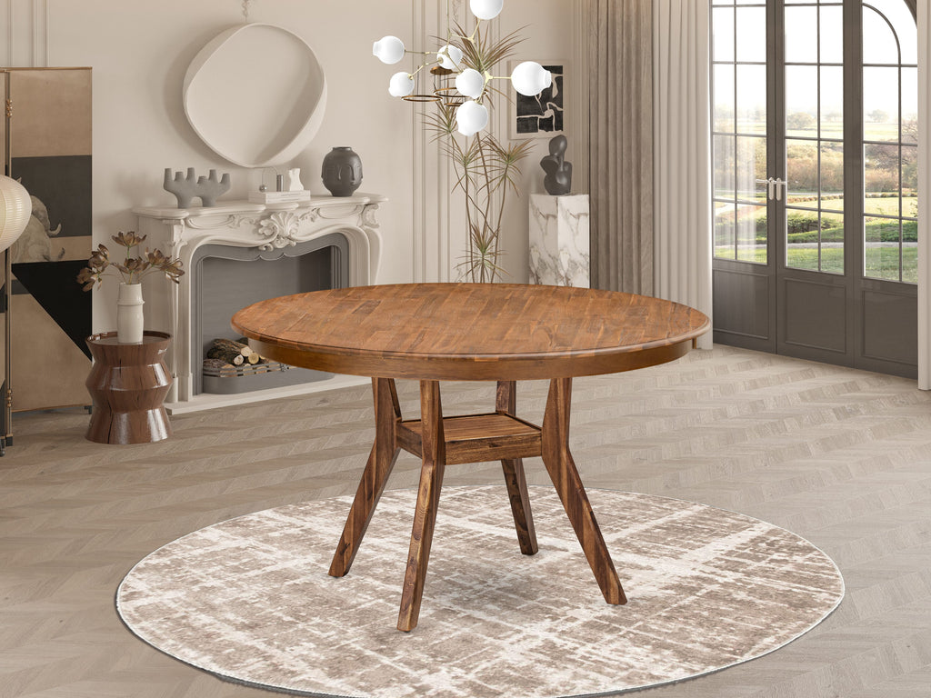Luxe by East West Furniture F58-0N-TP - Modern Dining Table with Acacia Wood Round Tabletop  Antique Walnut Finish