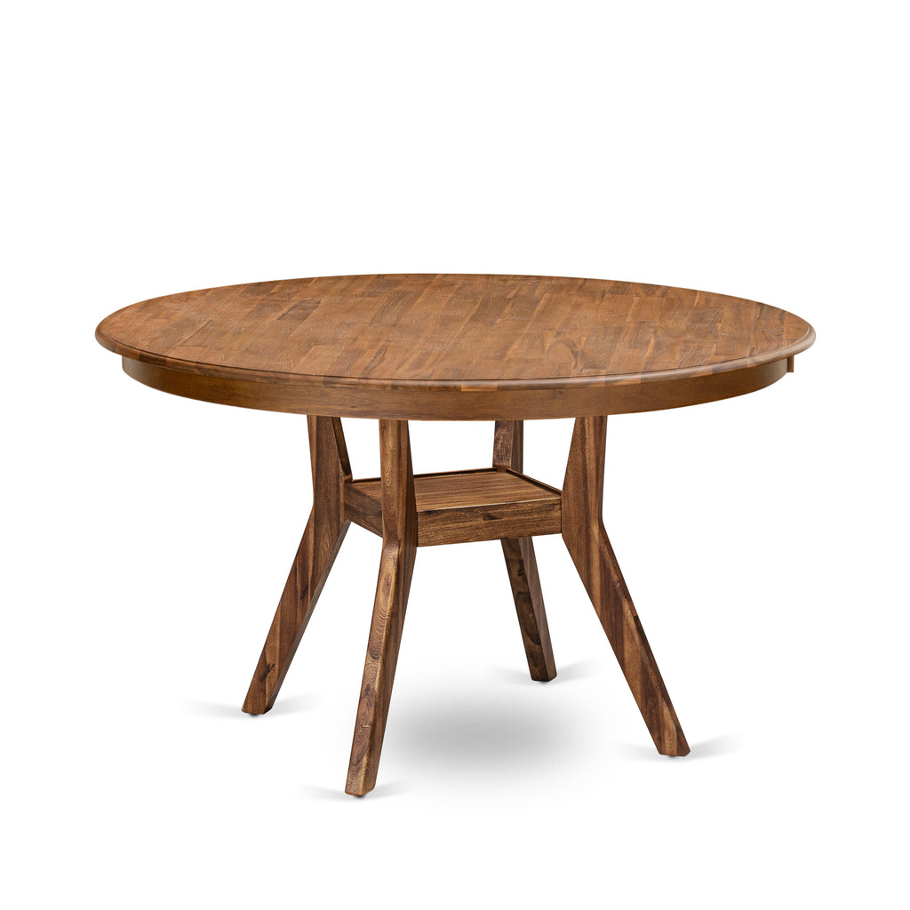 Luxe by East West Furniture F58-0N-TP - Modern Dining Table with Acacia Wood Round Tabletop  Antique Walnut Finish