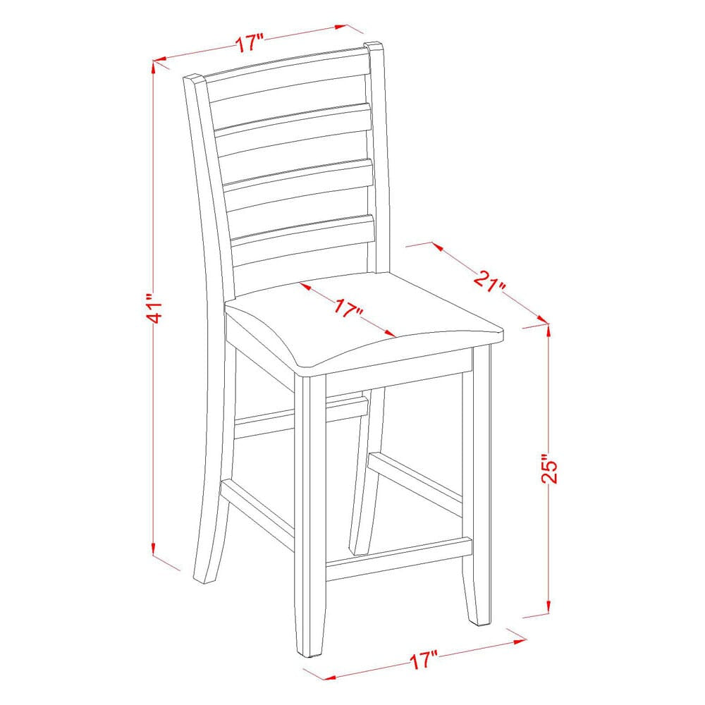 East West Furniture FAS-CAP-LC Fairwind Counter Height Barstools - Faux Leather Upholstered Wooden Chairs