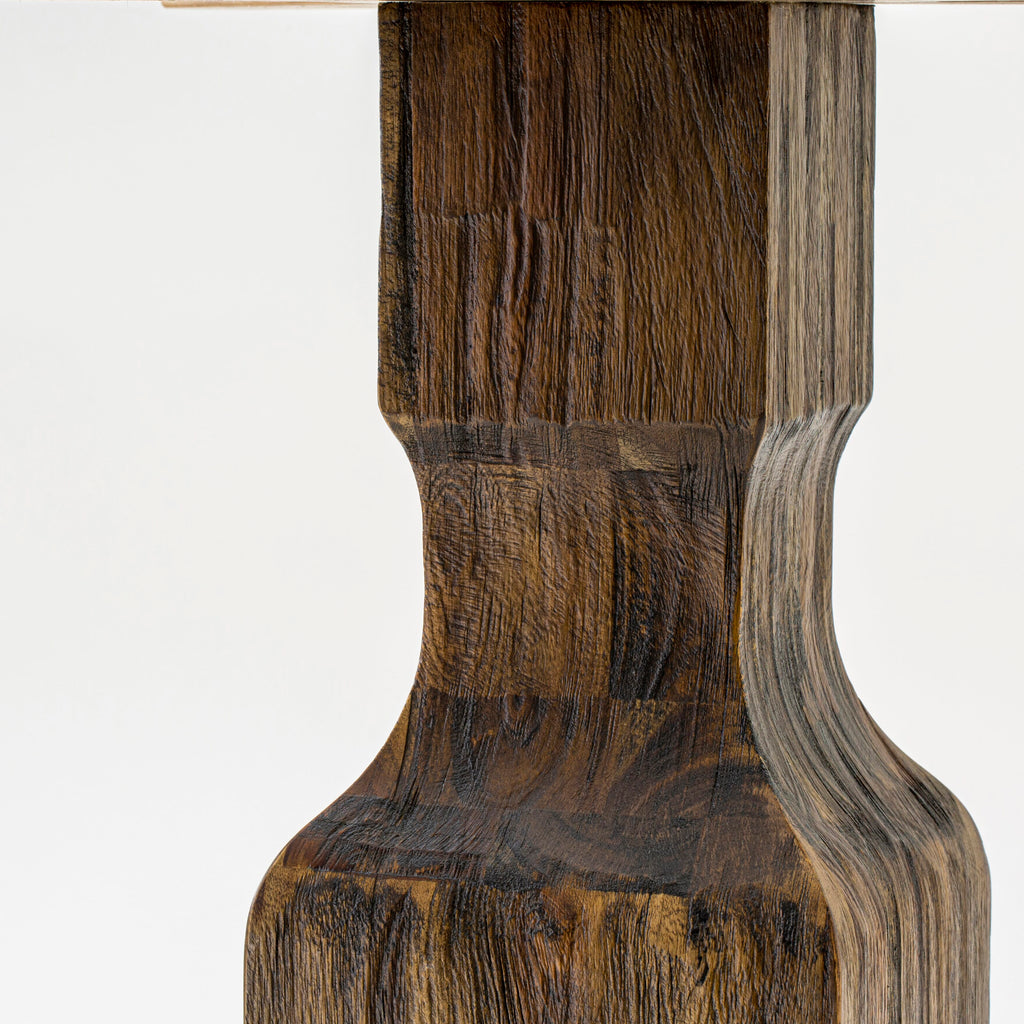 East West Furniture FE3-07-TP FERRIS Rounded Kitchen Table with Pedestal, Rustic Wooden Table in Distressed Jacobean Finish, 48 Inch