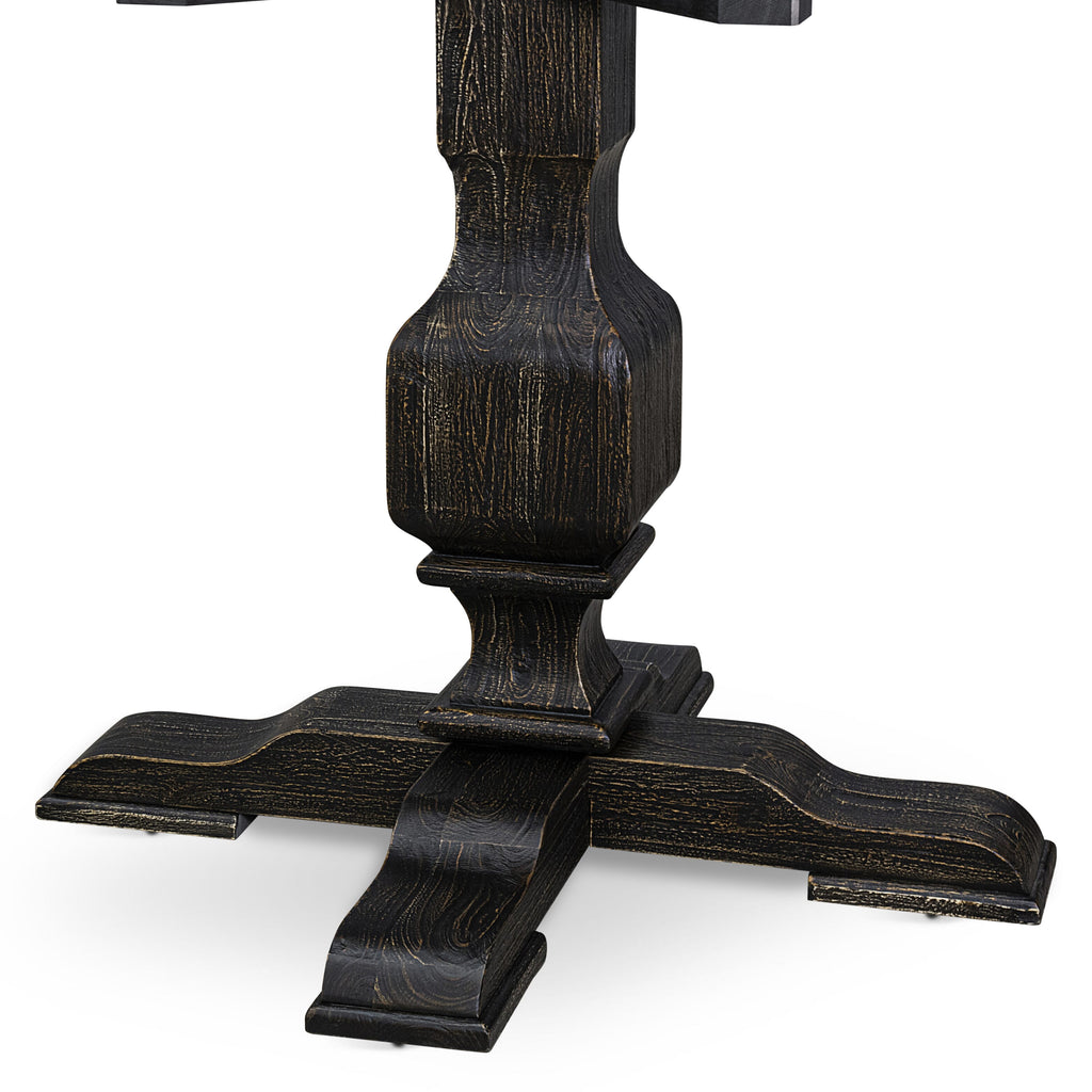 Luxe by East West Furniture FE3-11-TP - Modern Dining Table with Acacia Wood Round Tabletop  Sand Blasted Black Finish