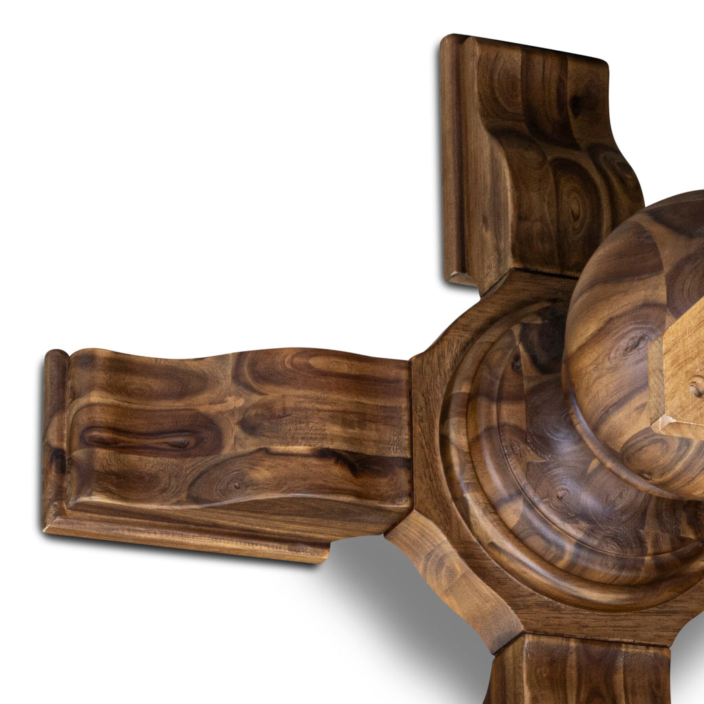 Luxe by East West Furniture FE5-0N-TP - Kitchen Table with Acacia Wood Round Tabletop  Antique Walnut Finish