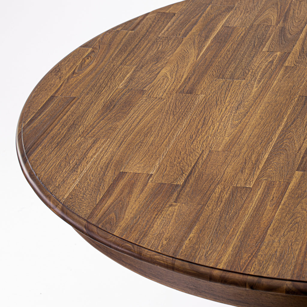 Luxe by East West Furniture FE5-0N-TP - Kitchen Table with Acacia Wood Round Tabletop  Antique Walnut Finish