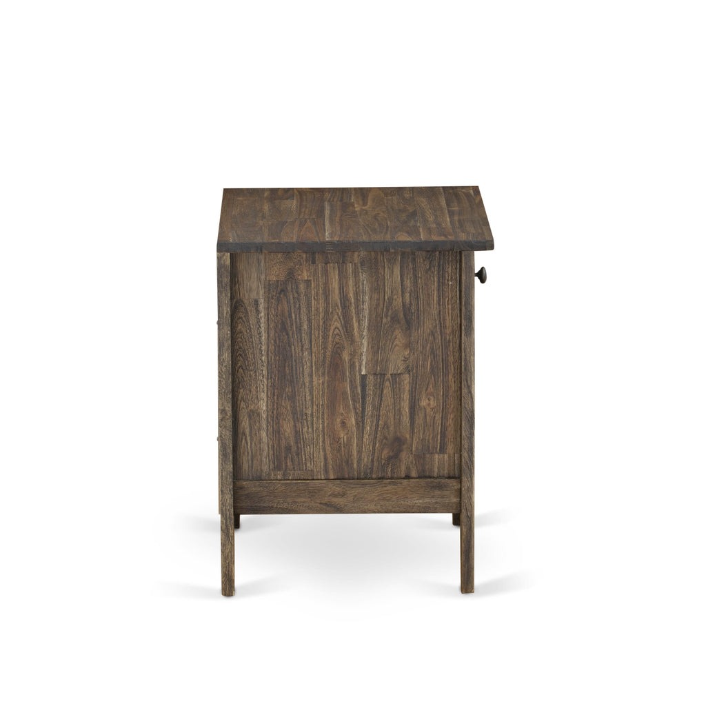 East West Furniture GA-07-ET Night stand For Bedroom with 1 Wooden Drawer, Stable and Sturdy Constructed - Distressed Jacobean Finish