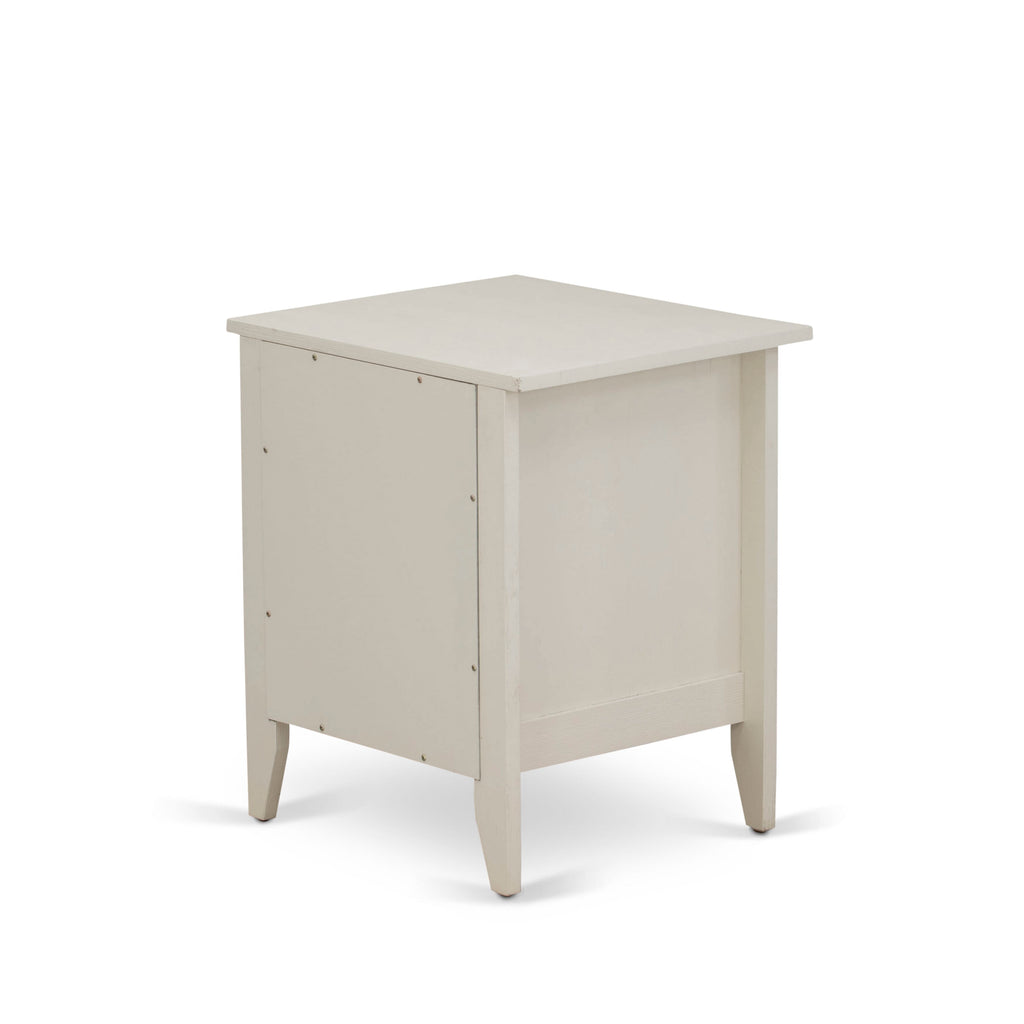 East West Furniture GA-0C-ET Small Night Stand with 1 Mid Century Modern Drawer, Stable and Sturdy Constructed - Wire brushed Butter Cream Finish