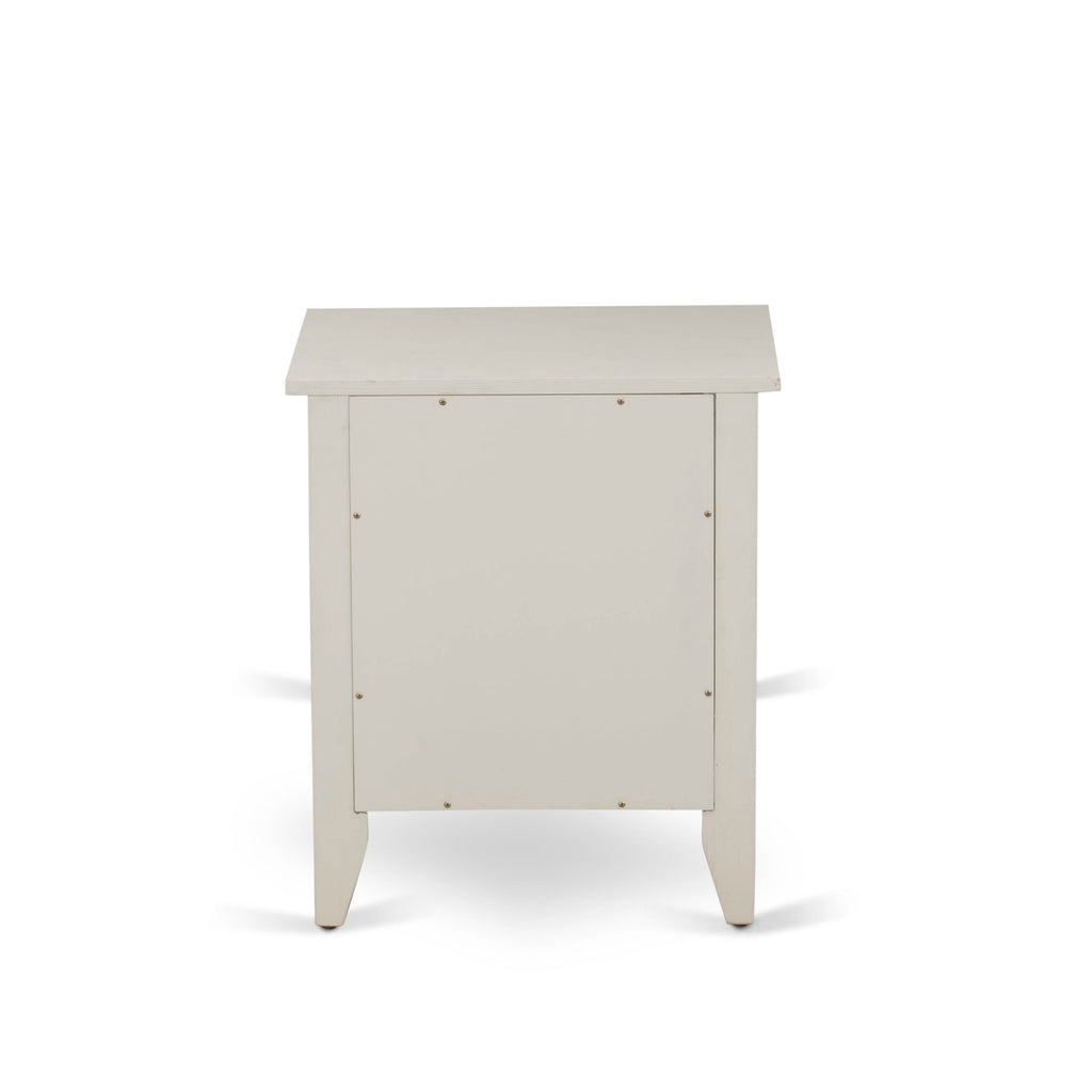 East West Furniture GA-0C-ET Small Night Stand with 1 Mid Century Modern Drawer, Stable and Sturdy Constructed - Wire brushed Butter Cream Finish