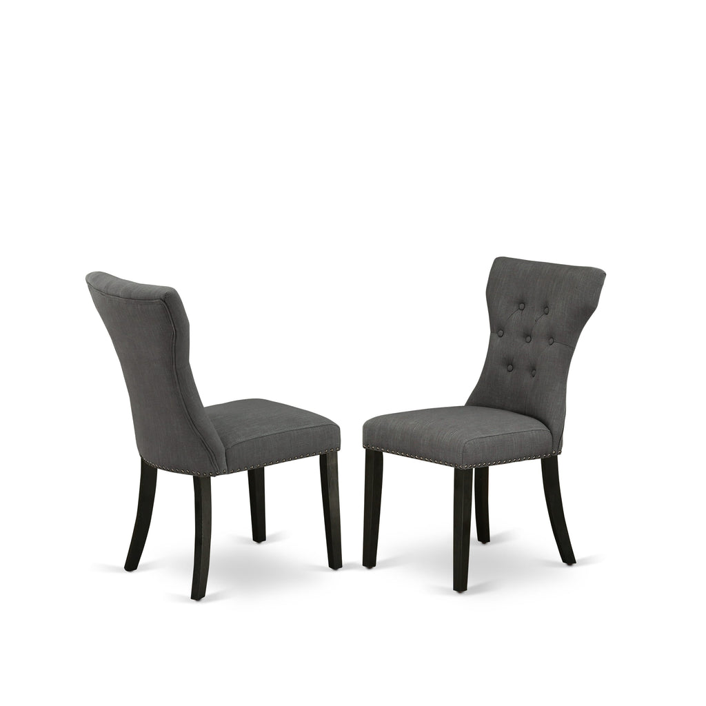 East West Furniture X626GA650-6 6 Piece Dining Table Set Contains a Rectangle Dining Room Table and 4 Dark Gotham Linen Fabric Parson Chairs with a Bench, 36x60 Inch, Multi-Color