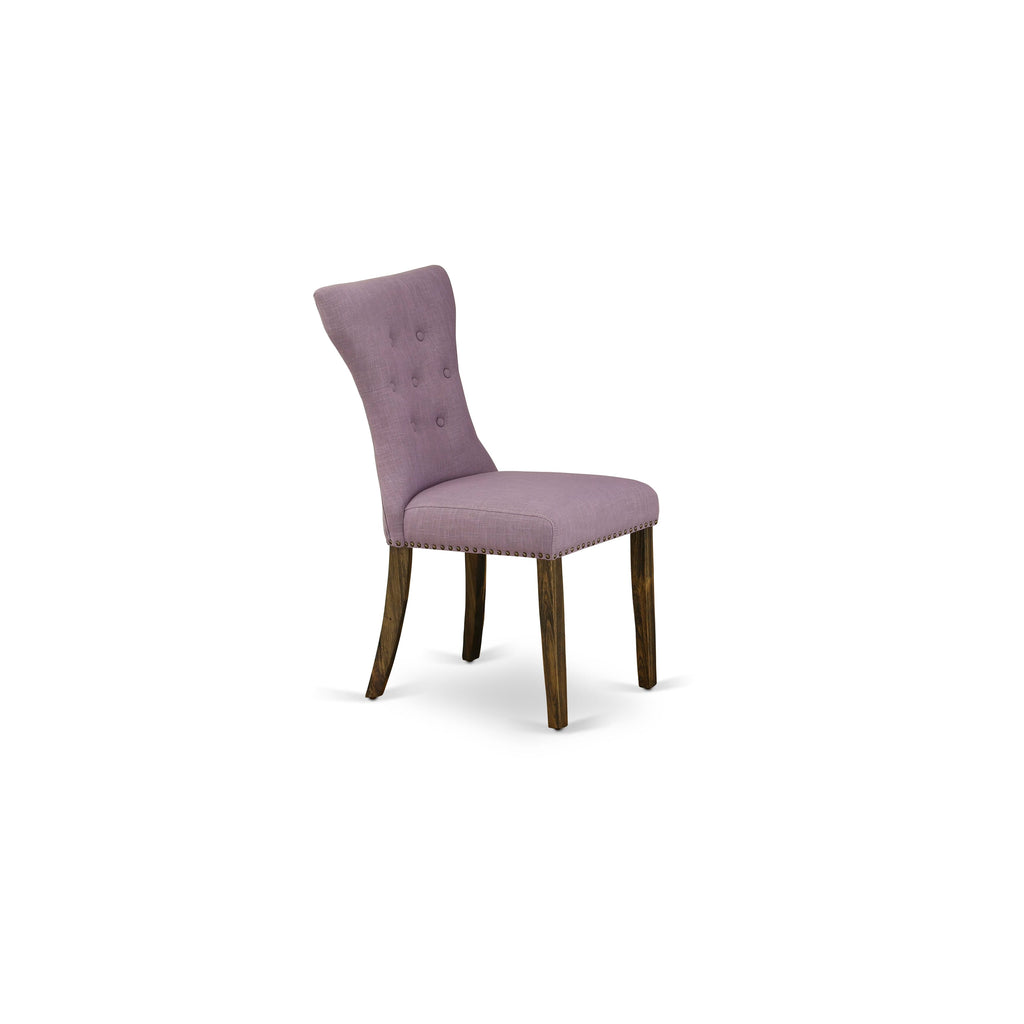 East West Furniture X727GA740-6 6 Piece Dining Set Contains a Rectangle Dining Room Table with X-Legs and 4 Dahlia Linen Fabric Parson Chairs with a Bench, 40x72 Inch, Multi-Color