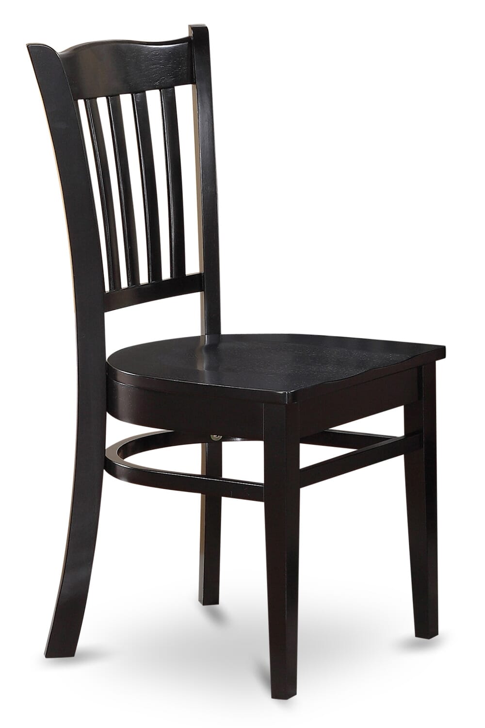 East West Furniture GRC-BLK-W Groton Dining Chairs - Slat Back Wood Seat Kitchen Chairs