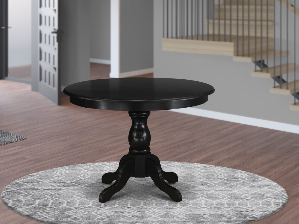 East West Furniture HBT-ABK-TP Hartland Kitchen Table - a Round Dining Table Top with Pedestal Base
