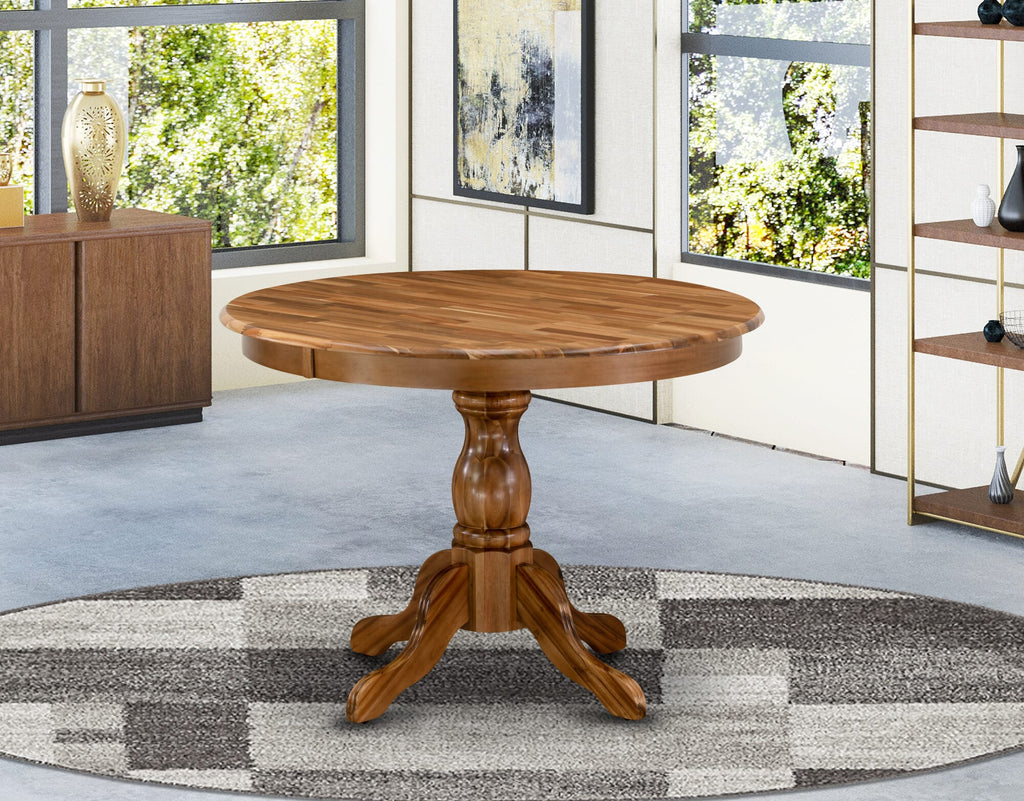 East West Furniture HBT-ANA-TP Hartland Modern Dining Table - a Round Kitchen Table Top with Pedestal Base