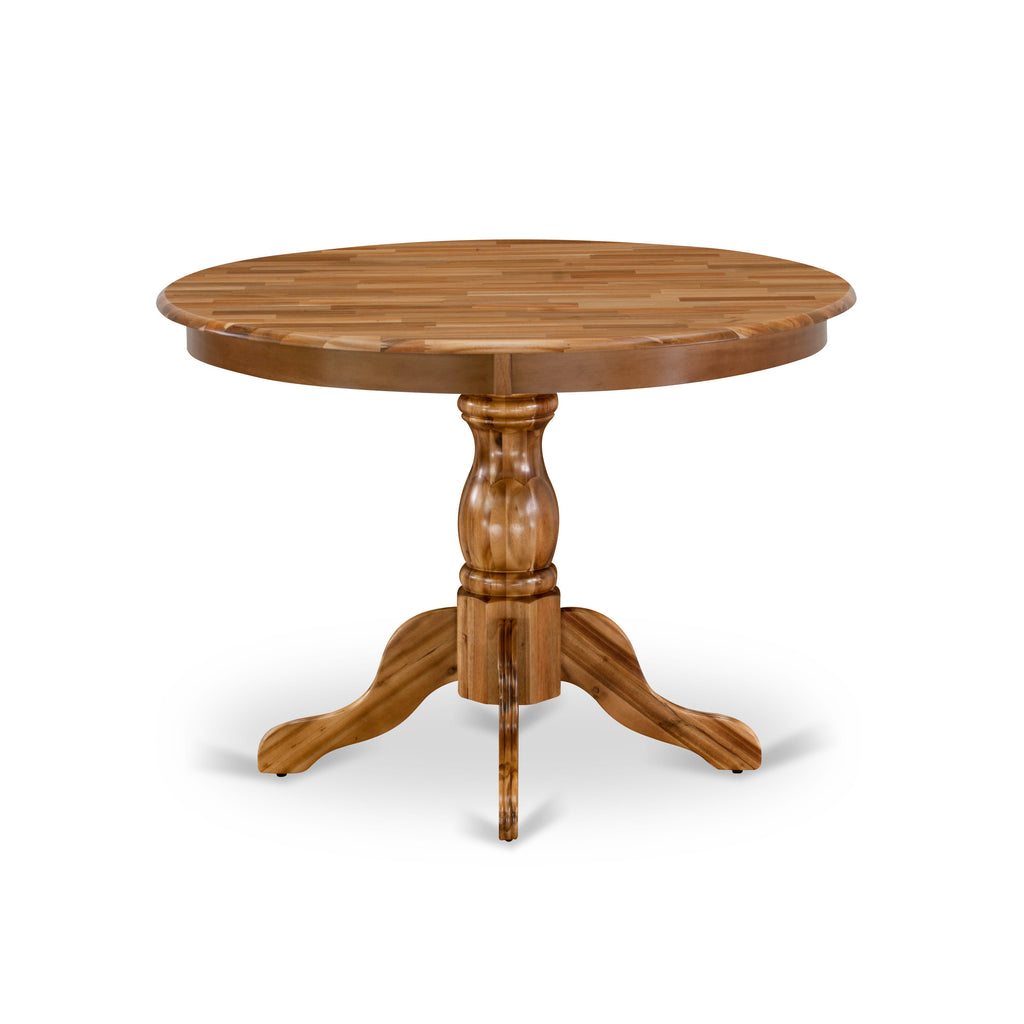 East West Furniture HBT-ANA-TP Hartland Modern Dining Table - a Round Kitchen Table Top with Pedestal Base