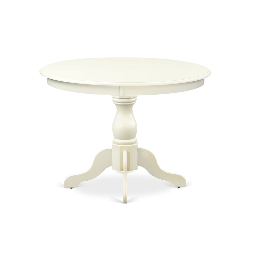 East West Furniture HBT-LWH-TP Hartland Dining Room Table - a Round kitchen Table Top with Pedestal Base