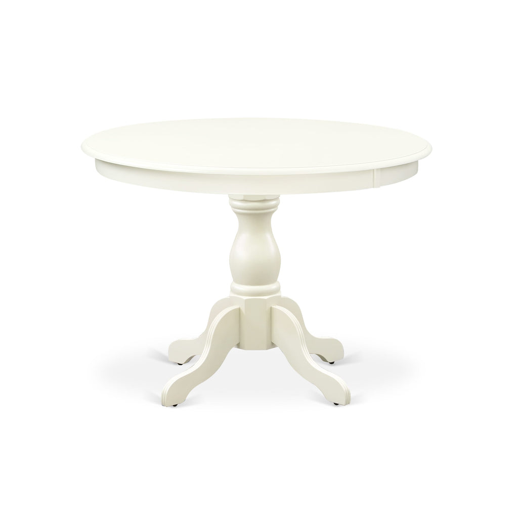 East West Furniture HBT-LWH-TP Hartland Dining Room Table - a Round kitchen Table Top with Pedestal Base