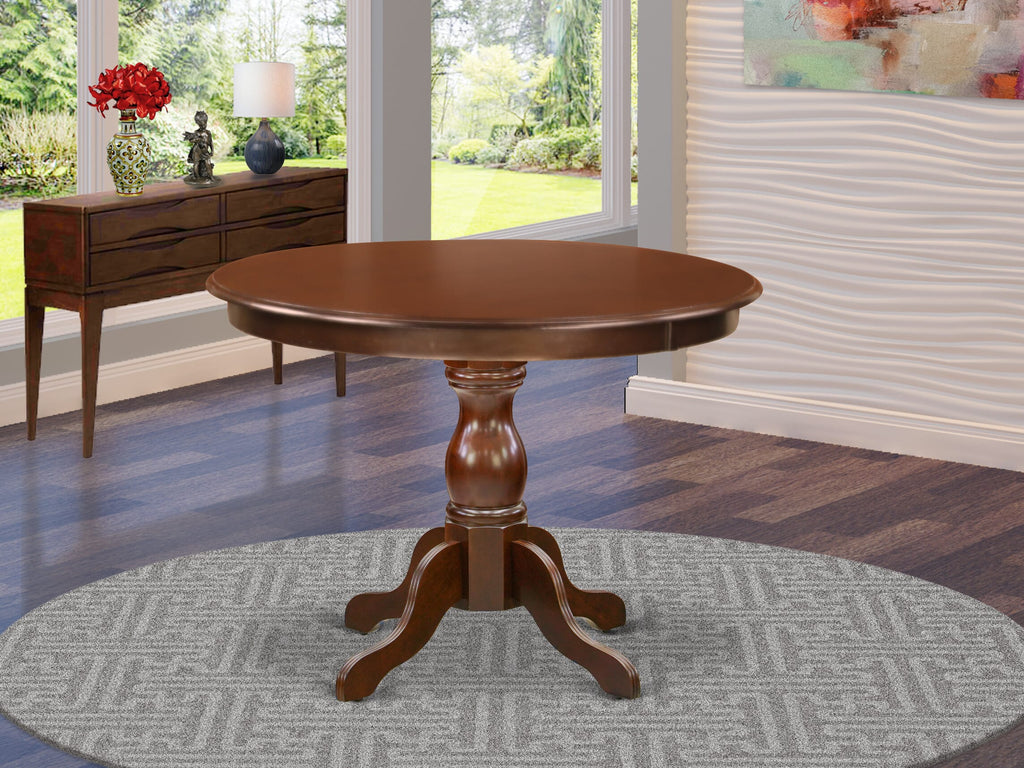 East West Furniture HBT-MAH-TP Hartland Kitchen Table - a Round Dining Table Top with Pedestal Base