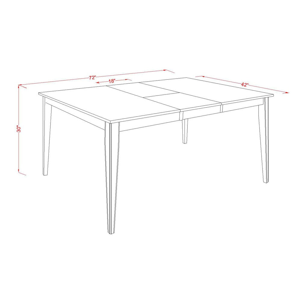 East West Furniture HET-CAP-T Henley Modern Kitchen Table - a Rectangle Dining Table Top with Butterfly Leaf