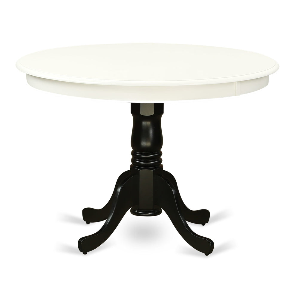 East West Furniture HLT-LBK-TP Hartland Modern Kitchen Table - a Round Dining Table Top with Pedestal Base