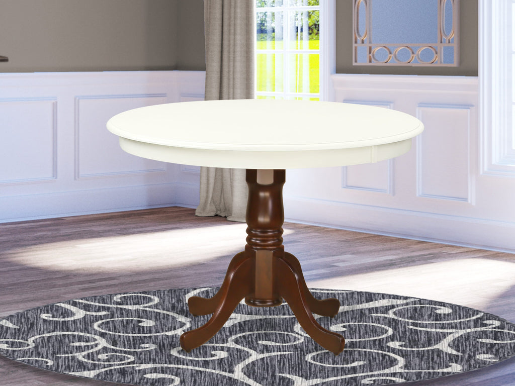 East West Furniture HLT-LMA-TP Hartland Dining Room Table - a Round kitchen Table Top with Pedestal Base