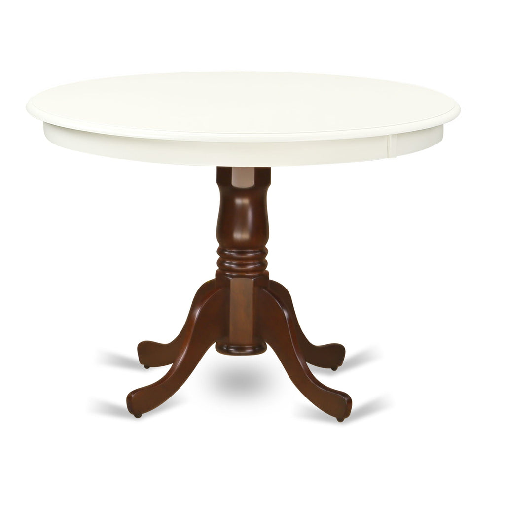 East West Furniture HLT-LMA-TP Hartland Dining Room Table - a Round kitchen Table Top with Pedestal Base
